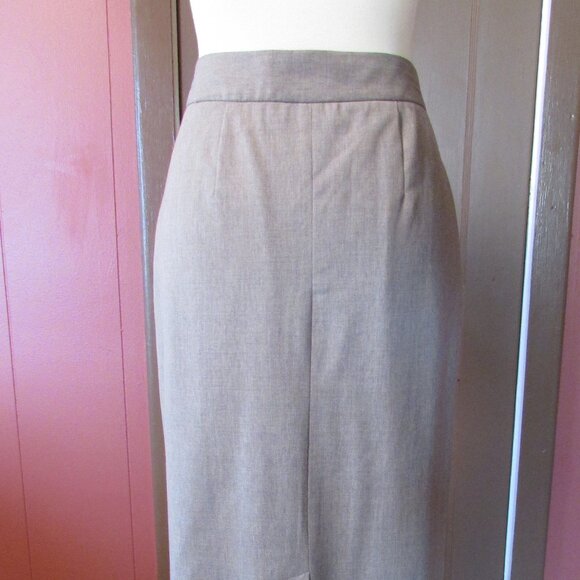 CASUAL CORNER Stretch Women's Beige Full Length Wool Skirt Lined Size-6 - Picture 4 of 12